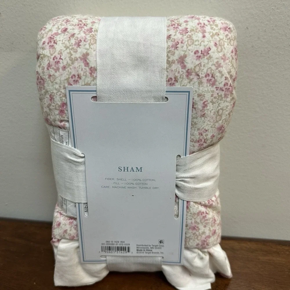 2016 Simply Shabby Chic Floral Ditsy‎ Patchwork Standard Ruffle Pillow Sham NEW